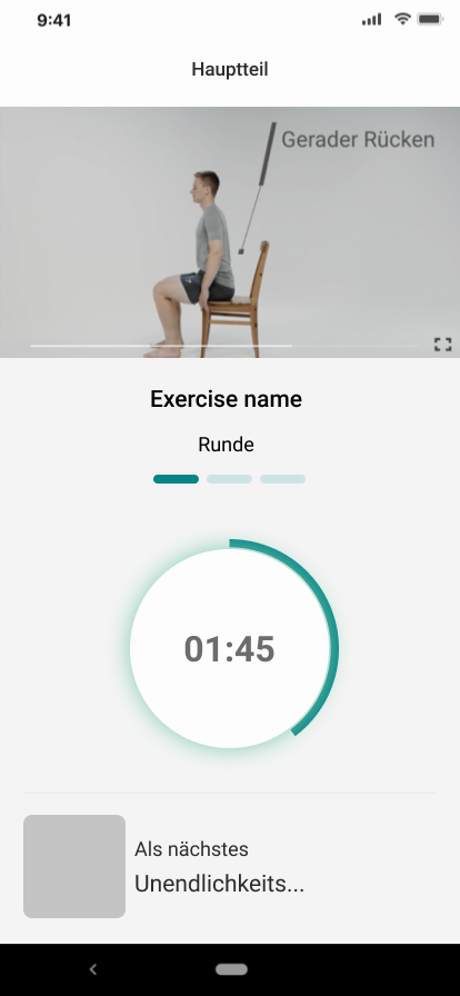 Exercise screen